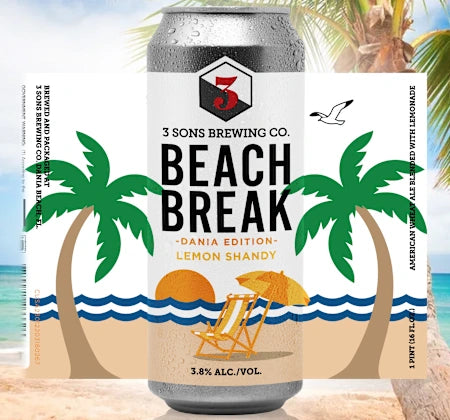 3 Sons Brewing Co. Beach Break Lemon Shandy